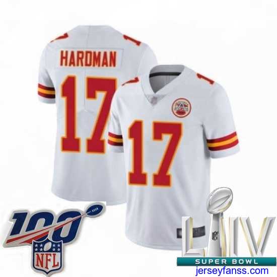 Amazing 2020 Super Bowl LIV Kansas City Chiefs #17 Mecole Hardman White Vapor Untouchable Limited Player Football Jersey