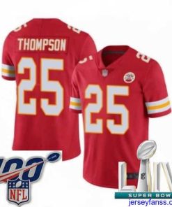 Impressive 2020 Super Bowl LIV Kansas City Chiefs #25 Darwin Thompson Red Team Color Vapor Untouchable Limited Player Football Jersey