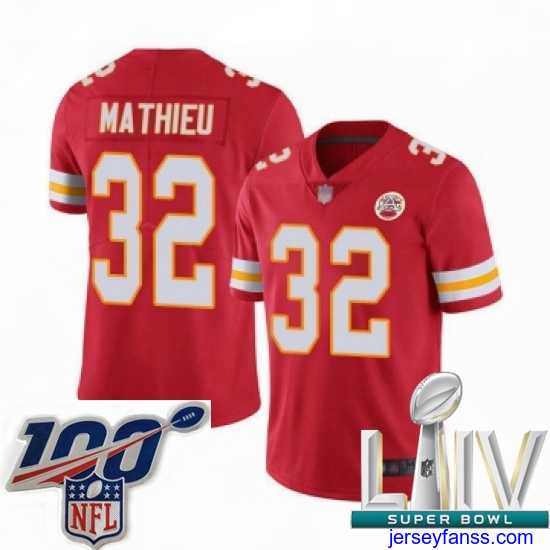 Impressive 2020 Super Bowl LIV Kansas City Chiefs #32 Tyrann Mathieu Red Team Color Vapor Untouchable Limited Player Football Jersey