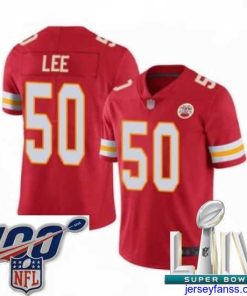 Outstanding 2020 Super Bowl LIV Kansas City Chiefs #50 Darron Lee Red Team Color Vapor Untouchable Limited Player Football Jersey
