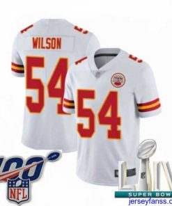 Fantastic 2020 Super Bowl LIV Kansas City Chiefs #54 Damien Wilson White Vapor Untouchable Limited Player Football Jersey