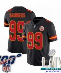 Exclusive 2020 Super Bowl LIV Kansas City Chiefs #99 Khalen Saunders Limited Black Rush Vapor Untouchable Football Jersey