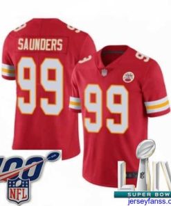 Outstanding 2020 Super Bowl LIV Kansas City Chiefs #99 Khalen Saunders Red Team Color Vapor Untouchable Limited Player Football Jersey