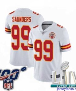 Premium 2020 Super Bowl LIV Kansas City Chiefs #99 Khalen Saunders White Vapor Untouchable Limited Player Football Jersey