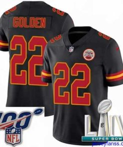 Stylish 2020 Super Bowl LIV Nike Kansas City Chiefs #22 Robert Golden Limited Black Rush Vapor Untouchable NFL Jersey