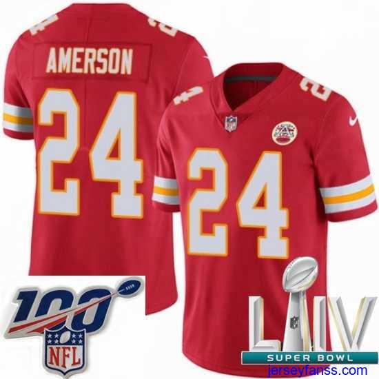 Amazing 2020 Super Bowl LIV Nike Kansas City Chiefs #24 David Amerson Red Team Color Vapor Untouchable Limited Player NFL Jersey