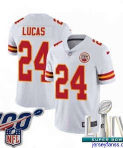Gorgeous 2020 Super Bowl LIV Nike Kansas City Chiefs #24 Jordan Lucas White Vapor Untouchable Limited Player NFL Jersey