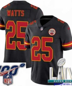 Stylish 2020 Super Bowl LIV Nike Kansas City Chiefs #25 Armani Watts Limited Black Rush Vapor Untouchable NFL Jersey