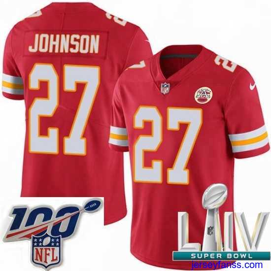 Premium 2020 Super Bowl LIV Nike Kansas City Chiefs #27 Larry Johnson Red Team Color Vapor Untouchable Limited Player NFL Jersey