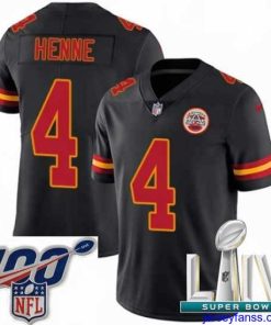 Stylish 2020 Super Bowl LIV Nike Kansas City Chiefs #4 Chad Henne Limited Black Rush Vapor Untouchable NFL Jersey