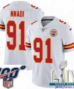 Premium 2020 Super Bowl LIV Nike Kansas City Chiefs #91 Derrick Nnadi White Vapor Untouchable Limited Player NFL Jersey