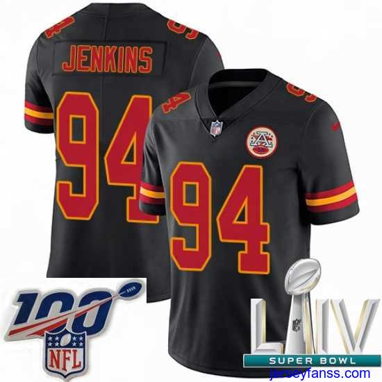 Gorgeous 2020 Super Bowl LIV Nike Kansas City Chiefs #94 Jarvis Jenkins Limited Black Rush Vapor Untouchable NFL Jersey
