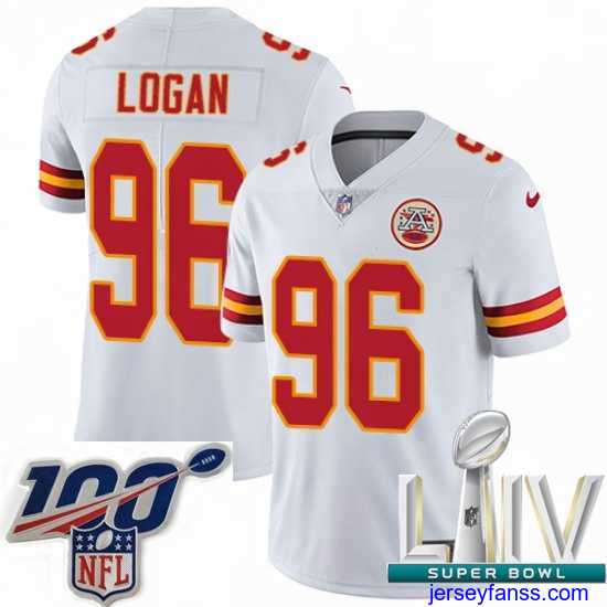 Fantastic 2020 Super Bowl LIV Nike Kansas City Chiefs #96 Bennie Logan White Vapor Untouchable Limited Player NFL Jersey