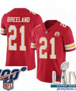 Outstanding 2020 Super Bowl LIV Kansas City Chiefs #21 Bashaud Breeland Red Team Color Vapor Untouchable Limited Player Football Jersey