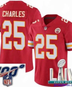 Impressive 2020 Super Bowl LIV Kansas City Chiefs #25 Jamaal Charles Red Team Color Vapor Untouchable Limited Player Football Jersey