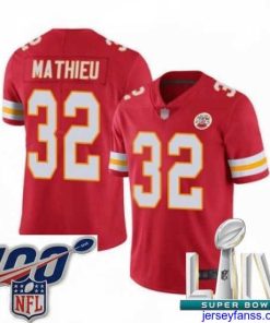 Outstanding 2020 Super Bowl LIV Kansas City Chiefs #32 Tyrann Mathieu Red Team Color Vapor Untouchable Limited Player Football Jersey