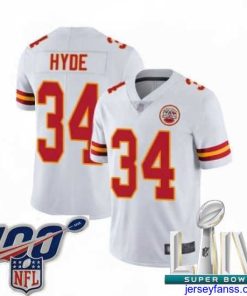Exclusive 2020 Super Bowl LIV Kansas City Chiefs #34 Carlos Hyde White Vapor Untouchable Limited Player Football Jersey