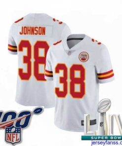 Fantastic 2020 Super Bowl LIV Kansas City Chiefs #38 Dontae Johnson White Vapor Untouchable Limited Player Football Jersey