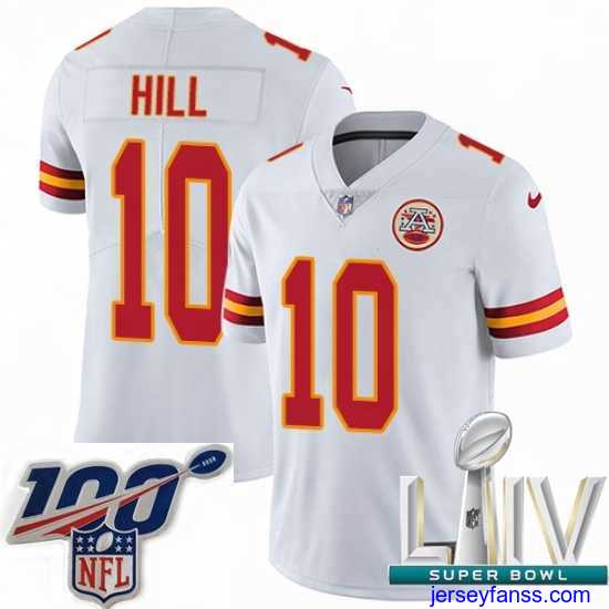 Amazing 2020 Super Bowl LIV Nike Kansas City Chiefs #10 Tyreek Hill White Vapor Untouchable Limited Player NFL Jersey