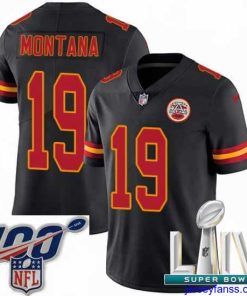 Impressive 2020 Super Bowl LIV Nike Kansas City Chiefs #19 Joe Montana Limited Black Rush Vapor Untouchable NFL Jersey
