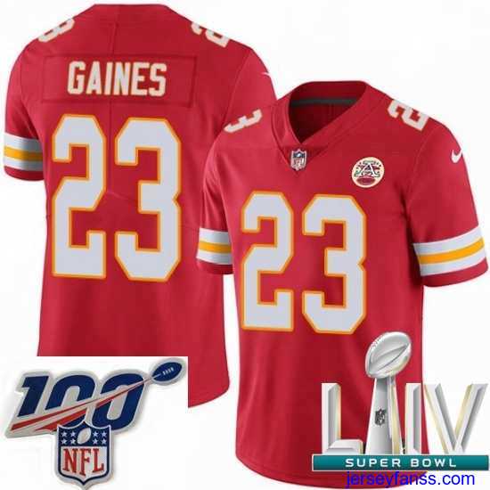 Fantastic 2020 Super Bowl LIV Nike Kansas City Chiefs #23 Phillip Gaines Red Team Color Vapor Untouchable Limited Player NFL Jersey