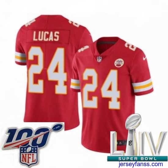Amazing 2020 Super Bowl LIV Nike Kansas City Chiefs #24 Jordan Lucas Red Team Color Vapor Untouchable Limited Player NFL Jersey
