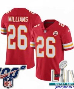 Impressive 2020 Super Bowl LIV Nike Kansas City Chiefs #26 Damien Williams Red Team Color Vapor Untouchable Limited Player NFL Jersey