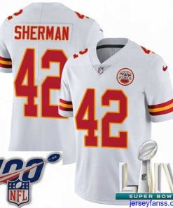 Premium 2020 Super Bowl LIV Nike Kansas City Chiefs #42 Anthony Sherman White Vapor Untouchable Limited Player NFL Jersey