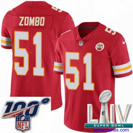 Amazing 2020 Super Bowl LIV Nike Kansas City Chiefs #51 Frank Zombo Red Team Color Vapor Untouchable Limited Player NFL Jersey