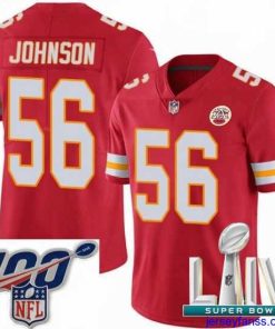 Gorgeous 2020 Super Bowl LIV Nike Kansas City Chiefs #56 Derrick Johnson Red Team Color Vapor Untouchable Limited Player NFL Jersey
