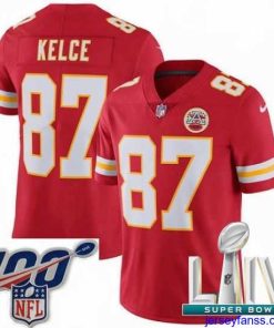 Gorgeous 2020 Super Bowl LIV Nike Kansas City Chiefs #87 Travis Kelce Red Team Color Vapor Untouchable Limited Player NFL Jersey