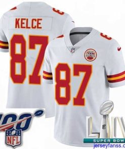 Gorgeous 2020 Super Bowl LIV Nike Kansas City Chiefs #87 Travis Kelce White Vapor Untouchable Limited Player NFL Jersey