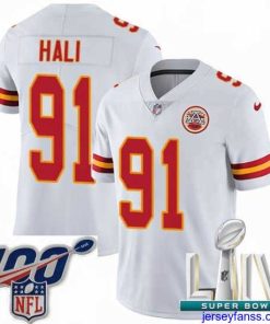 Gorgeous 2020 Super Bowl LIV Nike Kansas City Chiefs #91 Tamba Hali White Vapor Untouchable Limited Player NFL Jersey
