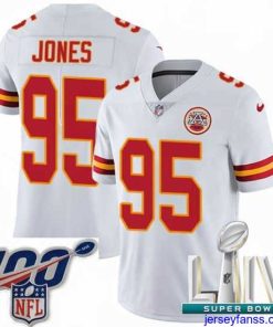 Impressive 2020 Super Bowl LIV Nike Kansas City Chiefs #95 Chris Jones White Vapor Untouchable Limited Player NFL Jersey