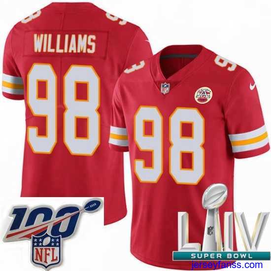 Gorgeous 2020 Super Bowl LIV Nike Kansas City Chiefs #98 Xavier Williams Red Team Color Vapor Untouchable Limited Player NFL Jersey