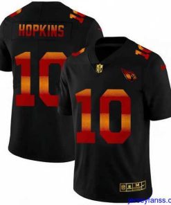 Fantastic Arizona Cardinals 10 DeAndre Hopkins Black Nike Red Orange Stripe Vapor Limited NFL Jersey
