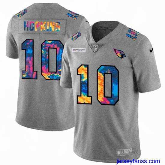 Gorgeous Arizona Cardinals 10 DeAndre Hopkins Nike Multi Color 2020 NFL Crucial Catch NFL Jersey Greyheather