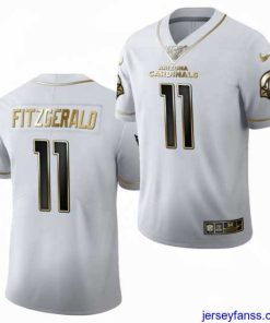Outstanding Arizona Cardinals Larry Fitzgerald #11 White Gold 100th Season Jersey