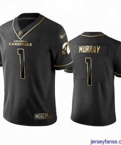 Stylish Cardinals 1 Kyler Murray Black Stitched Football Limited Golden Edition Jersey
