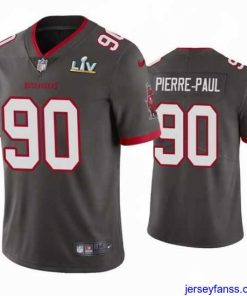 Amazing Jason Pierre Paul Buccaneers Pewter Super Bowl Lv Vapor Limited Jersey