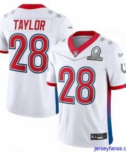 Amazing 2022 NFL Pro Bowl Indiana Colts 28 Jonathan Taylor AFC White Jersey