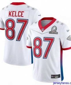 Impressive 2022 NFL Pro Bowl Kansas City Chiefs 87 Travis Kelce AFC White Jersey