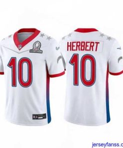 Outstanding 2022 NFL Pro Bowl Los Angeles Chargers #10 Justin Herbert AFC White Jersey