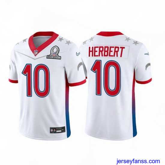 Outstanding 2022 NFL Pro Bowl Los Angeles Chargers #10 Justin Herbert AFC White Jersey