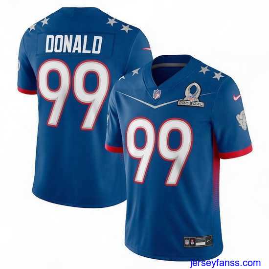 Stylish 2022 NFL Pro Bowl Los Angeles Rams 99 Aaron Donald NFC Blue Jersey