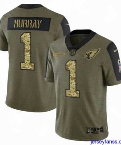 Outstanding Arizona Cardinals 1 Kyler Murray 2021 Salute To Service Olive Camo Limited Stitched Jersey