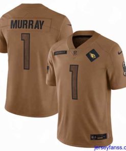 Premium Arizona Cardinals 1 Kyler Murray 2023 Brown Salute To Service Limited Stitched Football Jersey