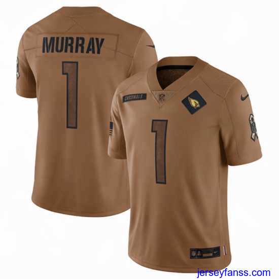 Premium Arizona Cardinals 1 Kyler Murray 2023 Brown Salute To Service Limited Stitched Football Jersey