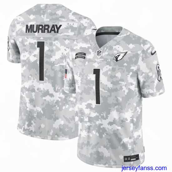 Impressive Arizona Cardinals 1 Kyler Murray 2024 Arctic Camo Salute To Service Limited Stitched Football Jersey