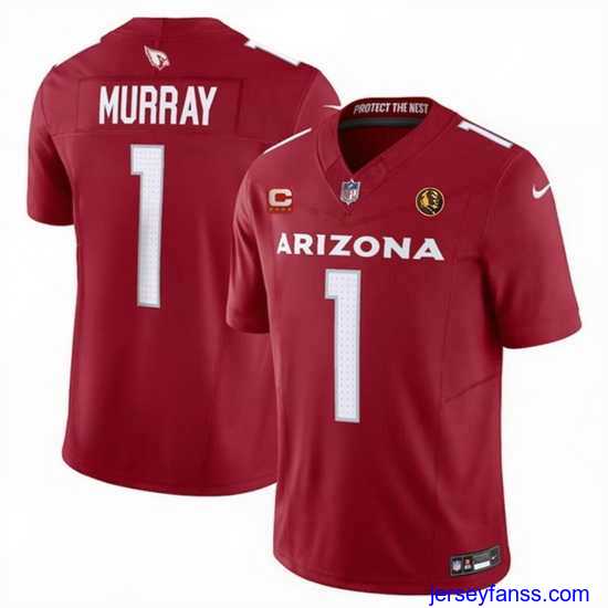 Stylish Arizona Cardinals 1 Kyler Murray Red 2023 F.U.S.E With 4 Star C Patch And John Madden Patch Vapor Limited Stitched Football Jersey